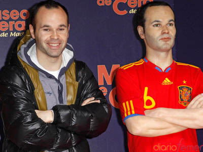 Iniesta en el Museo de Cera de Madrid